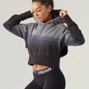 Gymshark Women's Gray Ombre Cropped Hoodie